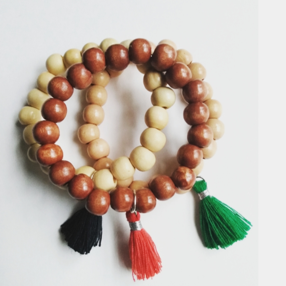 Red, Black and Green Unisex Bracelet Set